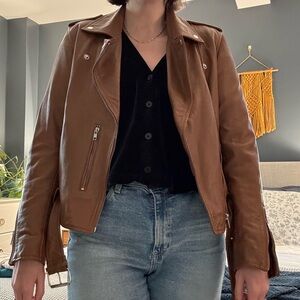 Quince Tan Leather Jacket